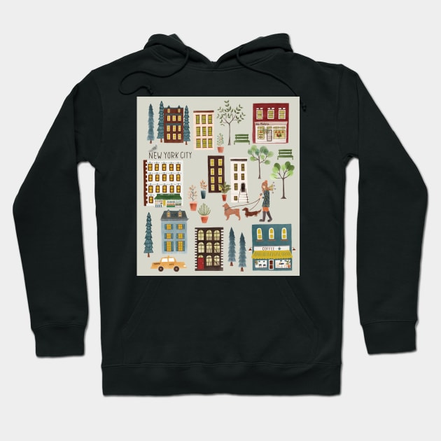 New York City Stroll Hoodie by YuanXuDesign